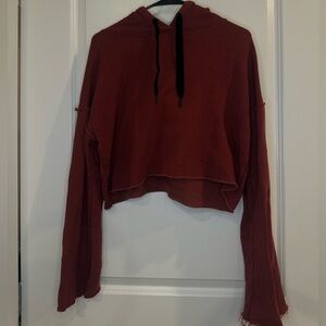 Alala Burgundy Cropped Hoodie